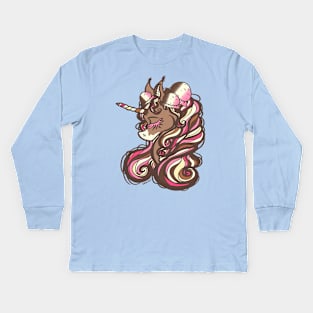 Neapolitan Unicorn Kids Long Sleeve T-Shirt